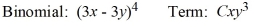 <strong>Find the coefficient, C, of the term in the binomial expansion. </strong> A) 324 B) -324 C) 81 D) -81