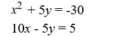Solve the system of equations by applying the elimination method.  