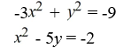 Solve the system of equations by applying the elimination method.