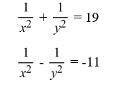 Solve the system of equations by applying the elimination method.