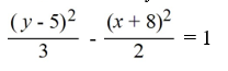 <strong>Find the standard form of the hyperbola with the following equation.2 - 3 - 20x - 48y = 148</strong> A) B) C) D)