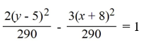 <strong>Find the standard form of the hyperbola with the following equation.2 - 3 - 20x - 48y = 148</strong> A) B) C) D)