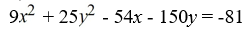 <strong>Find the standard form of the ellipse with the following equation. </strong> A) B) C) D)