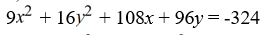 Find the standard form of the ellipse with the following equation.  
