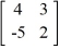 <strong>Evaluate the 2 × 2 determinant. </strong> A) 23 B) -23 C) -26 D) 26