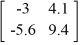 <strong>Evaluate the 2 × 2 determinant. </strong> A) -51.16 B) 51.16 C) 4.9 D) -5.24
