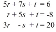 Apply the matrix algebra to solve the system of linear equations.
