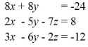 Apply the matrix algebra to solve the system of linear equations.