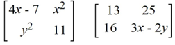 <strong>Solve for the indicated variables. </strong> A) (-5, -4) B) (-4, 5) C) (5, -4) D) (-5, 4)