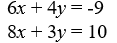 <strong>Write the system of linear equations as an augmented matrix. </strong> A) B) C) D)