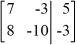 Perform the row operation -2 + ? <sub> </sub>on the matrix and write the resulting matrix.