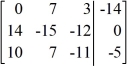 Perform the row operation + ? <sub> </sub>on the matrix and write the resulting matrix.
