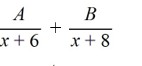 <strong>Select the form of the partial fraction decomposition for the given rational expression. Do not solve for the constants. </strong> A) B) C) D)