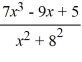 <strong>Select the form of the partial fraction decomposition for the given rational expression. Do not solve for the constants. </strong> A) B) C) D)