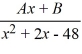 <strong>Select the form of the partial fraction decomposition for the given rational expression. Do not solve for the constants. </strong> A) B) C) D)
