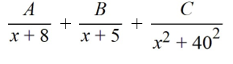 <strong>Select the form of the partial fraction decomposition for the given rational expression. Do not solve for the constants. </strong> A) B) C) D)