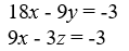 Solve the system of equations.