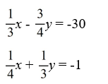 Solve the system of linear equations by substitution.   