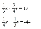 Solve the system of linear equations by elimination.   