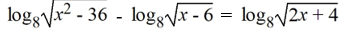 Solve the logarithmic equation.   