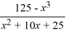 <strong>For the rational function f (x) = , find all vertical and horizontal asymptotes.</strong> A) vertical asymptote at 5, there is no horizontal asymptote B) vertical asymptote at -5, horizontal asymptote at 5 C) vertical asymptote at -5, there is no horizontal asymptote D) vertical asymptote at 5, horizontal asymptote at -5