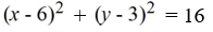 <strong>Find the equation of the circle with radius 4 and center (-6, -3) in standard form.</strong> A) B) C) D)