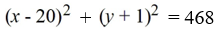 <strong>Find the equation of the circle with radius 6 and center (20, -1) in standard form.</strong> A) B) C) D)