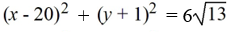 <strong>Find the equation of the circle with radius 6 and center (20, -1) in standard form.</strong> A) B) C) D)