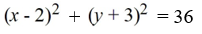 <strong>The point (4, 0) lies on a circle centered at (-2, 3). Find the equation of the circle in standard form.</strong> A) B) C) D)