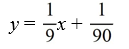 <strong>Write the equation of the line given the slope m = 1/9 and x-intercept (1/10, 0).</strong> A) B) C) D)