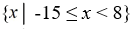 <strong>Rewrite in set notation. [-15, 8]</strong> A)   B)   C)   D)   <div style=padding-top: 35px> 