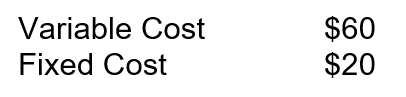 Khan Manufacturing Company has the following unit manufacturing cost for products currently sold to outside customers: A special order for 3,000 units has been received from a foreign company. The unit price requested is $65. The normal unit price is $90. If the order is accepted, unit variable costs will increase by $2 for additional shipping costs. The company currently has excess operating capacity. If the order is accepted, what will the differential operating income or loss be?