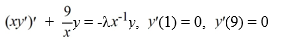 Determine the eigenfunctions for the eigenvalue problem