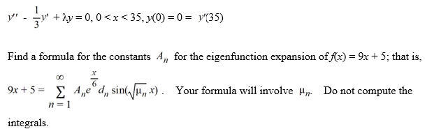 Consider the eigenfunction problem