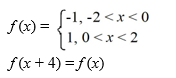 <strong>Consider the following periodic function with period 4: Which of these is the Fourier representation for f (t)?</strong> A) B) C) D)