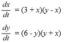 <strong>Consider the following nonlinear system: Which of the following statements are true? Select all that apply.</strong> A) (-3, 3) is an asymptotically stable node. B) (3, -3) is an unstable spiral node. C) (-3, 3) is an unstable node. D) (6, 6) is an unstable node. E) (6, -6) is an unstable node. F) (6, 6) is an asymptotically stable node. G) (0, 0) is a saddle point. H) (-6, -6) is an asymptotically stable node.