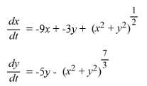 <strong>Consider the following nonlinear system: Which of the following statements is true?</strong> A) The origin is an unstable spiral point. B) The origin is an asymptotically stable node. C) The origin is an asymptotically stable spiral point. D) The origin is a stable sink. E) The origin is a stable improper node.