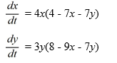 <strong>Consider this competing species model: Which of these are critical points for this system? Select all that apply.</strong> A) \left(0, \frac{4}{7}\right) B) \left(\frac{4}{7}, 0\right) C) \left(0, \frac{8}{7}\right) D) \left(0, \frac{7}{8}\right) E) \left[-\frac{4}{7}, 0\right) F) \left(0,-\frac{8}{7}\right) G) (0,0) H) \left(2,-\frac{10}{7}\right)