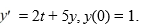<strong>Consider the initial value problem This question is related to using the predictor-corrector method to estimate the solution y(0.2) using a step size of h = 0.05. Which of the following is the correct formula for </strong> A) t_{i}+t_{i-1}=0.05 B) t_{i}-0.05 t_{i-1}=0 C) t_{i}-t_{i-1}=0.05 D) t_{i}=0.05