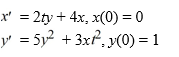 Consider the system of initial value problems given by This problem can be expressed using matrix notation as When using the Euler method with h = 0.05, how many iterations n do you need in order to estimate the solution at t = 2 × 0.05? n = _______