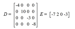 Consider these matrices: Compute ED