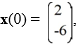 Consider the first-order homogeneous system of linear differential equations If the system were equipped with the initial condition what is the particular solution of the system?