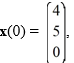 Consider the first-order homogeneous system of linear differential equations If the system were equipped with the initial condition what is the particular solution of the system?