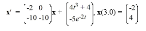 Consider the first-order nonhomogeneous initial value problem Given a fundamental matrix (t) for the system, what is the solution of this initial value problem?