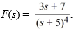 <strong>Compute the inverse Laplace transform of </strong> A) e^{-5 t}\left(\frac{3}{2 !} t^{2}-\frac{8}{3 !} t^{3}\right) B) e^{5 t}\left(\frac{3}{2 !} t^{2}-\frac{8}{3 !} t^{3}\right) C) e^{-5 t}\left(\frac{3}{2 !} t^{2}-\frac{2}{3 !} t^{3}\right) D) e^{5 t}\left(\frac{3}{2 !} t^{2}-\frac{2}{3 !} t^{3}\right)