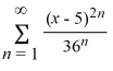 <strong>What is the radius of convergence of the power series ?</strong> A) 5 B) 6 C) 36 D) \infty