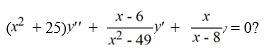 <strong>Which of these are singular points for the differential equation Select all that apply.</strong> A) -5 B) -7 C) 5 D) 6 E) 7 F) 8