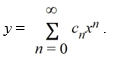 Consider the second-order differential equation + 49y = 0. Assume a solution of this equation can be represented as a power series Write down the explicit formulas for the coefficients C<sub>n</sub>