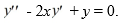 Consider the second-order differential equation Assume a solution of this equation can be represented as a power series Write down the following explicit formulas for the coefficients C<sub>n</sub>: C<sub>2n</sub>= ________, n = 0, 1, 2, ... C<sub>2n</sub>+1= ________, n = 0, 1, 2, ...