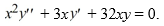 Consider the second-order differential equation . Assume the solution can be expressed as a power series . Assume C<sub>0</sub> = 0. Find C<sub>1</sub>